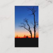 Zonsondergang door de bomen visitekaartje (Voorkant)