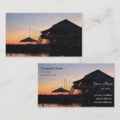 zonsondergang door de waterfront van het meer met  visitekaartje (Voorkant / Achterkant)