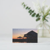 zonsondergang door de waterfront van het meer met  visitekaartje (Staand voorkant)