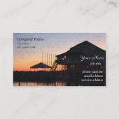 zonsondergang door de waterfront van het meer met  visitekaartje (Achterkant)