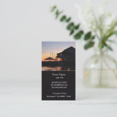 zonsondergang door de waterfront van het meer met  visitekaartje (Staand voorkant)