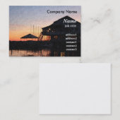 zonsondergang door de waterfront van het meer met  visitekaartje (Voorkant / Achterkant)