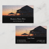 zonsondergang door de waterfront van het meer met  visitekaartje (Voorkant / Achterkant)