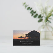 zonsondergang door de waterfront van het meer met  visitekaartje (Staand voorkant)