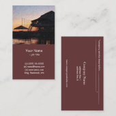 zonsondergang door de waterfront van het meer met  visitekaartje (Voorkant / Achterkant)