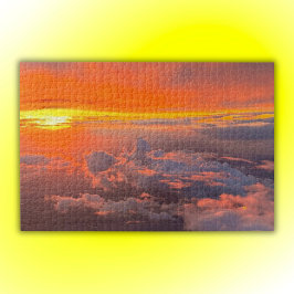Zonsondergang door de Wolken Sinaasappel & Geel | Legpuzzel