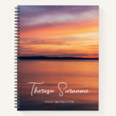 Zonsondergang door een Lake Yoga Teacher Yoga Inst Notitieboek (Voorkant)