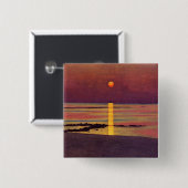 Zonsondergang (door Félix Vallotton) Vierkante Button 5,1 Cm (Voorkant /achterkant)