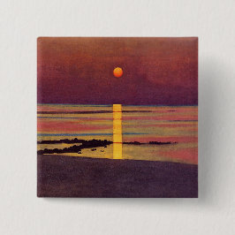 Zonsondergang (door Félix Vallotton) Vierkante Button 5,1 Cm
