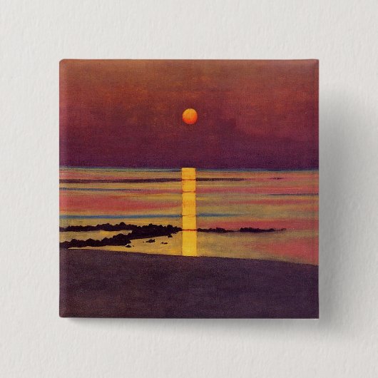 Zonsondergang (door Félix Vallotton) Vierkante Button 5,1 Cm (Voorkant)