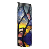 Zonsondergang door gebrandschilderd glas thermosbeker (Geroteerd rechts)