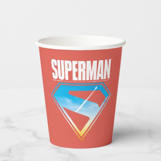 Zonsondergang door het S-Shield Papieren Bekers (Achterkant)