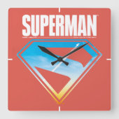 Zonsondergang door het S-Shield Vierkante Klok (Voorkant)