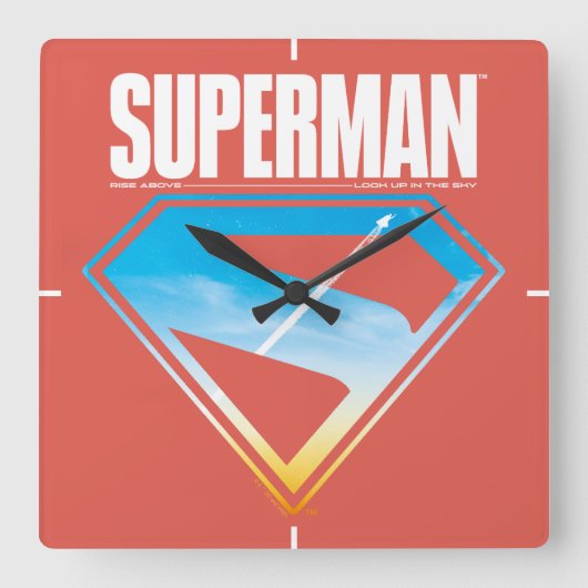 Zonsondergang door het S-Shield Vierkante Klok (Voorkant)