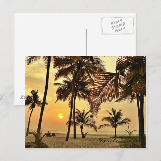 Zonsondergang door het Zee Briefkaart (Voorkant / Achterkant)