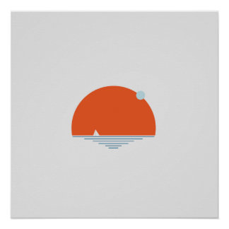 Zonsondergang door het Zee Poster