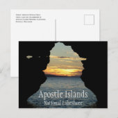 Zonsondergang door Keyhole Arch, Apostel Eilanden Briefkaart (Voorkant / Achterkant)