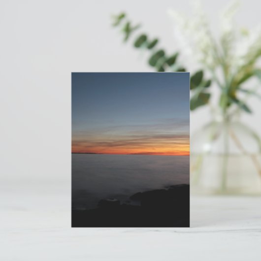 zonsondergang door meer, Kingston, Ontario, Canada Briefkaart (Staand voorkant)