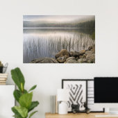 Zonsondergang door mist over Upper Hadlock Pond Poster (Thuiskantoor)