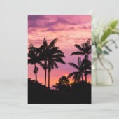 Zonsondergang door palmbomen bedankkaart (Staand voorkant)