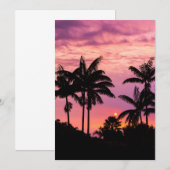Zonsondergang door palmbomen bedankkaart (Voorkant / Achterkant)
