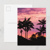 Zonsondergang door palmbomen briefkaart (Voorkant / Achterkant)