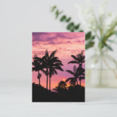 Zonsondergang door palmbomen briefkaart (Staand voorkant)