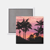Zonsondergang door palmbomen magneet (Voorkant / Achterkant)