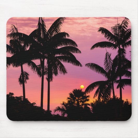 Zonsondergang door palmbomen muismat (Voorkant)