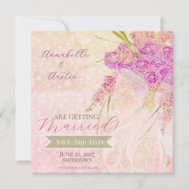 Zonsondergang doorzichtige strik Bright Rose Boeke Save The Date