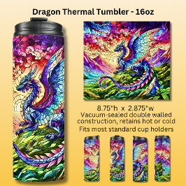 zonsondergang Dragon 16oz Thermosbeker