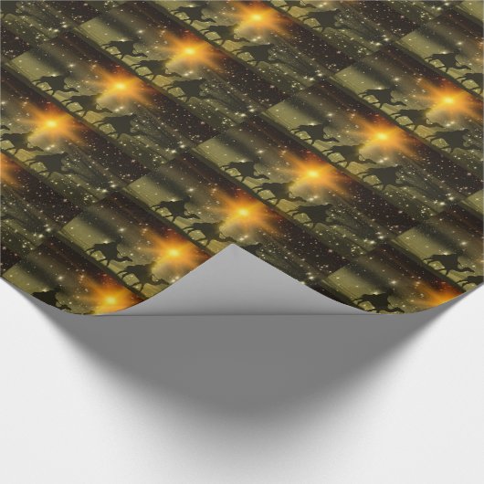 Zonsondergang Drie het Verpakkende document van Cadeaupapier (Hoek)