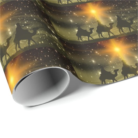 Zonsondergang Drie het Verpakkende document van Cadeaupapier (Rol Hoek)