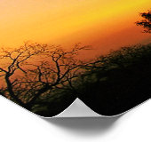 Zonsondergang Drijvende Wolken Poster (Hoek)