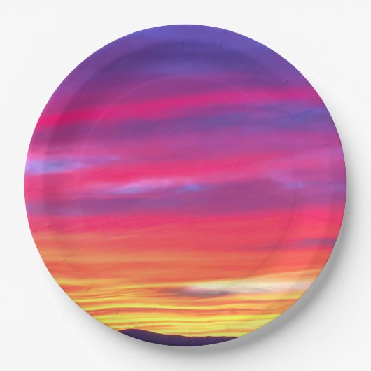 Zonsondergang Dromen: Levendig Papieren Bordje (Voorkant)