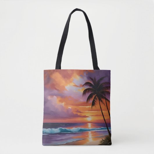 Zonsondergang Dromen Tropisch strand Tote Bag (Voorkant)