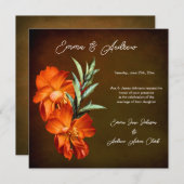 Zonsondergang Eclectische Bloemen Bruiloft Uitnodi Kaart (Voorkant / Achterkant)