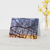 Zonsondergang & een Rood Hoofd Leeg Wenskaart Kaart (Gele Bloem)