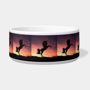 Zonsondergang Eenhoorn Silhouet Bak voor huisdier Voerbakje