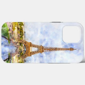 Zonsondergang Eiffeltoren Parijs Franse Aquarel Case-Mate iPhone Case (Achterkant (horizontaal))