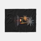 Zonsondergang Eiland Gloed Vakantie Stemming Fleece Deken (Voorkant (Horizontaal))