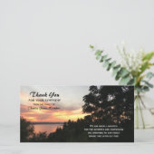Zonsondergang en Boomsympathie Dank u Foto Bedankkaart (Staand voorkant)