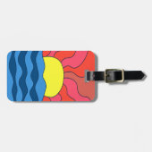 Zonsondergang en golven bagagelabel (Voorkant horizontaal)