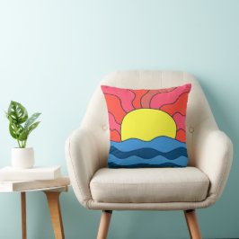 Zonsondergang en golven kussen