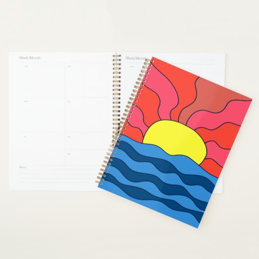 Zonsondergang en golven planner (Display)