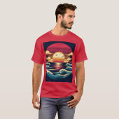 Zonsondergang en golven t-shirt (Voorkant volledig)