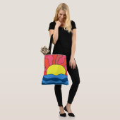 Zonsondergang en golven tote bag (Op model)