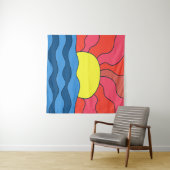 Zonsondergang en golven wandkleed (In Situ (horizontaal))