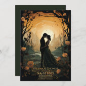 Zonsondergang en gouden rozen kaart (Voorkant / Achterkant)