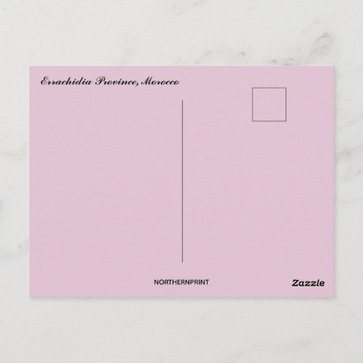 Zonsondergang en huizen in de provincie Errachidia Briefkaart (Achterkant)